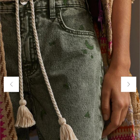 Pilcro The Borrowed Boyfriend Jeans In Holly Mid Rise Relaxed Fit Embroidered 31 - Picture 2 of 16